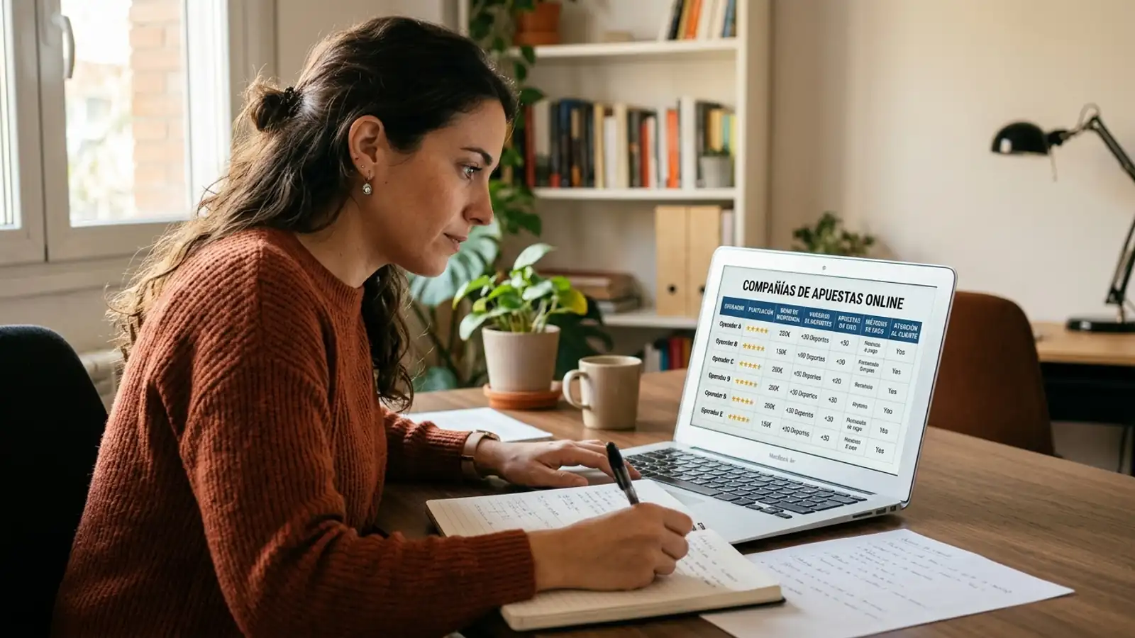 Varios operadores de apuestas con licencia DGOJ comparados en pantallas en un salón