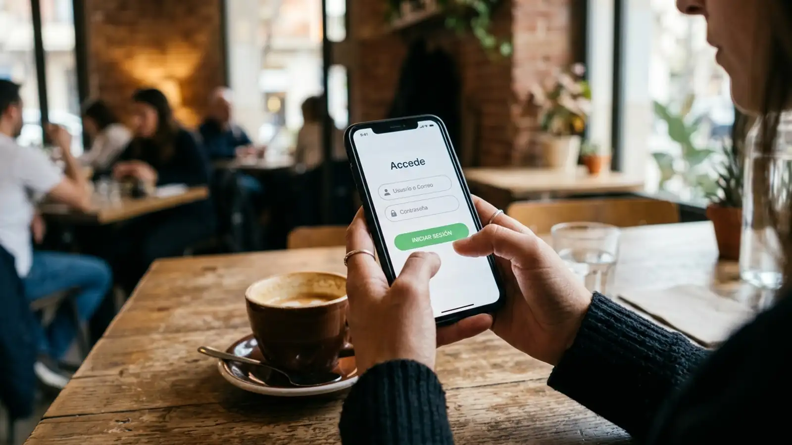 Persona iniciando sesión en bet365 desde su portátil con un teléfono al lado mostrando el código de verificación