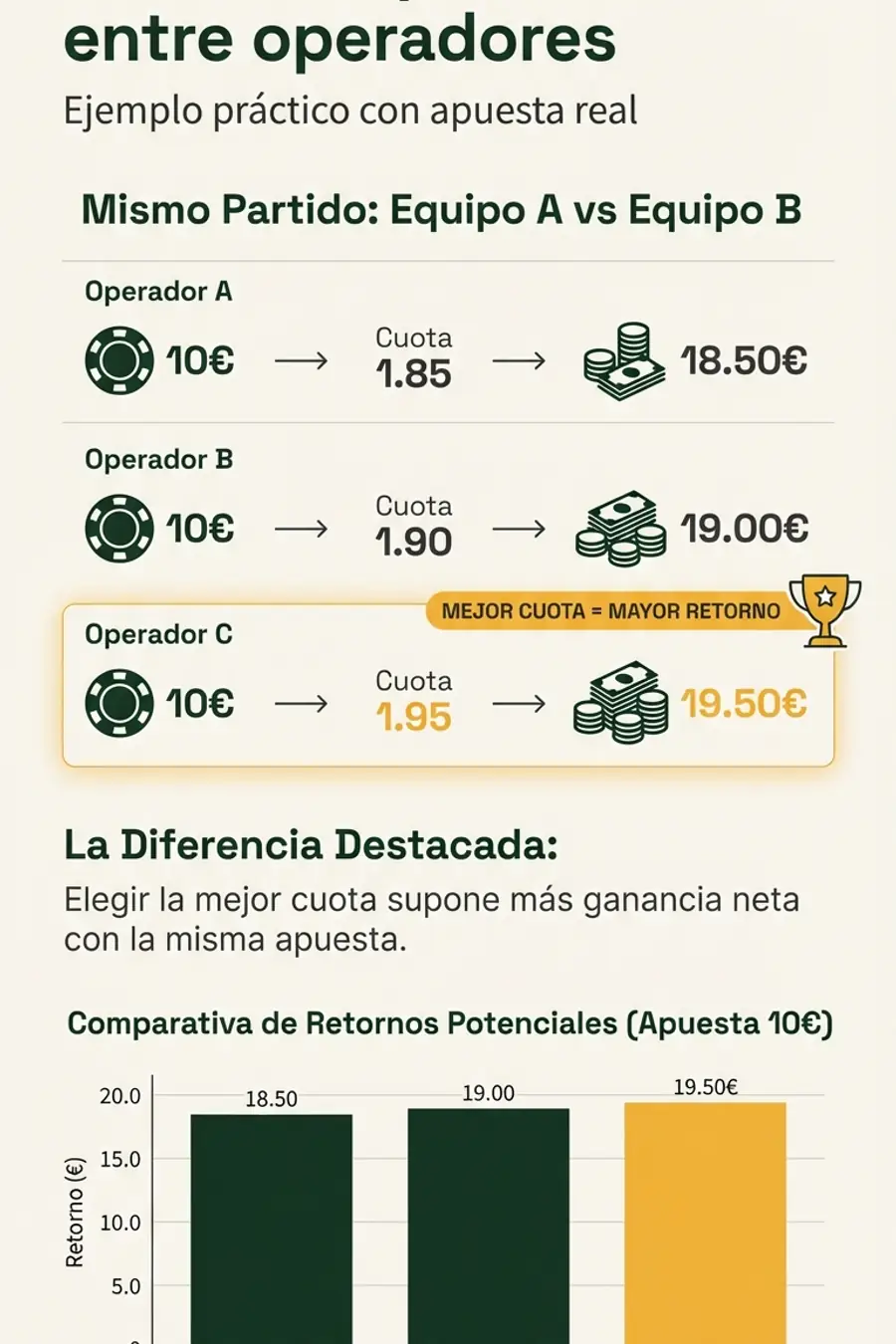 Infografía: cómo comparar cuotas entre operadores