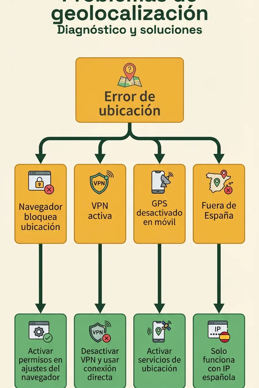 Infografía: diagnóstico de problemas de geolocalización