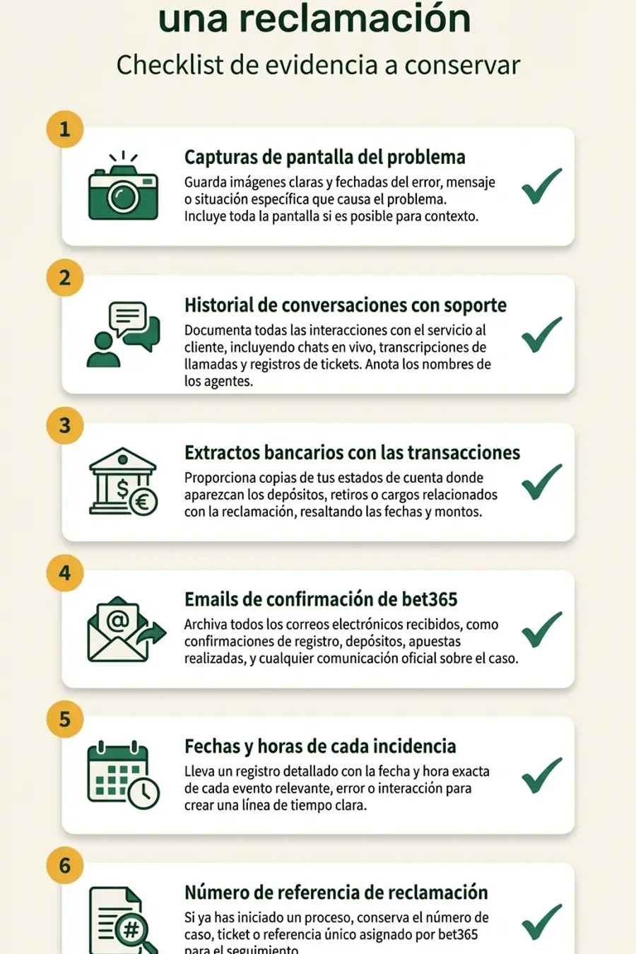 Infografía: documentación para una reclamación